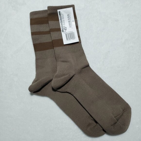 NWT ERL Logo Unisex Brown Crew Socks Sz L - Picture 1 of 6